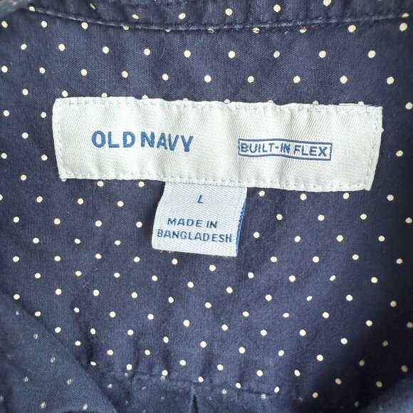 EUC Navy Polka Dot Button Down - Picture 3 of 5